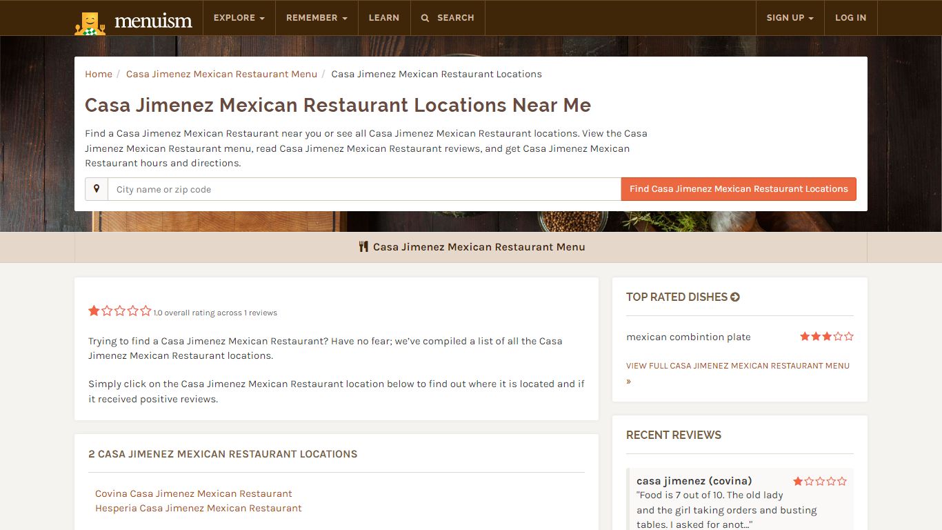 Casa Jimenez Mexican Restaurant Locations Near Me